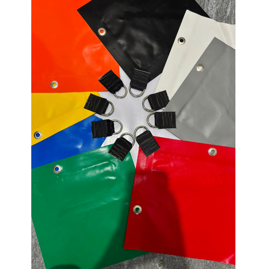 Lonas de uso rudo reforzadas de 18 oz en varios colores